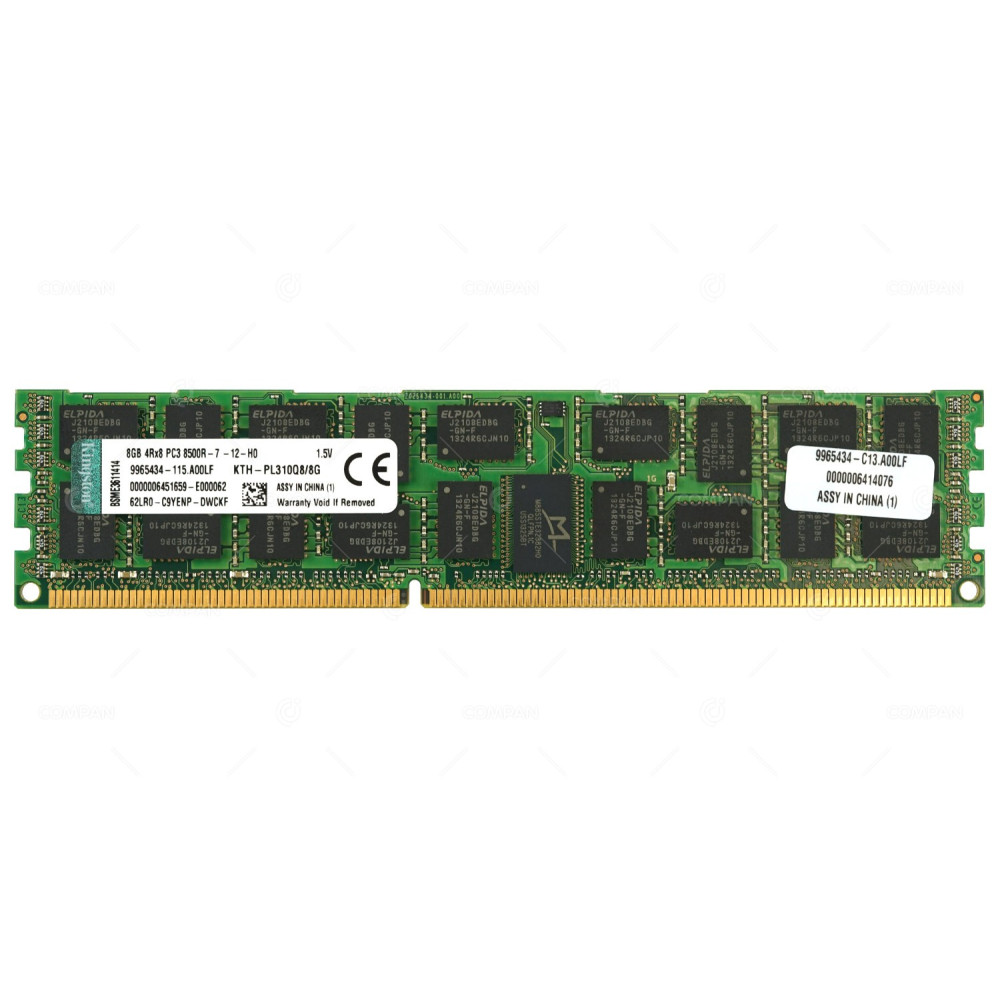 KTH-PL310Q8-8G KINGSTON MEMORY 8GB 4RX8 PC3 8500R DDR3 KTH-PL310Q8/8G, 9965434-115.A00LF